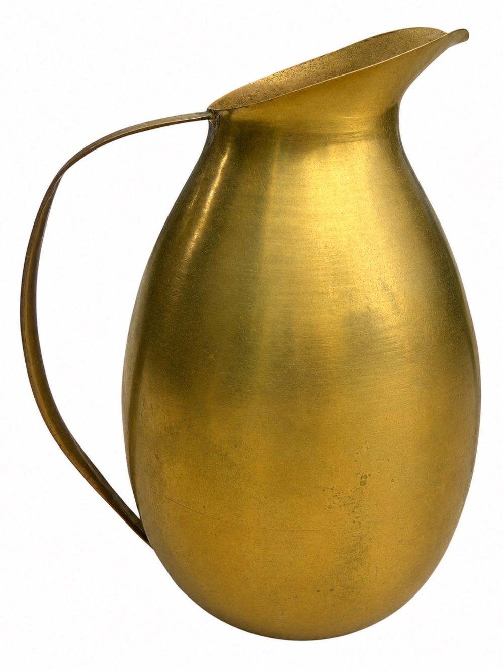 Vintage Menchen Handarbete Swedish Brass Pitcher Vase Scandinavian Modern Decor